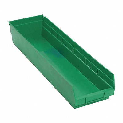 F0622 Shelf Bin Green Polypropylene 4 in