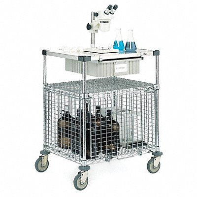 Wire Security Cart 2 Shelf 39x24