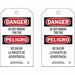 Danger Bilingual Tag 7in H 4in W PK100