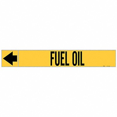 Pipe Marker Fuel Oil 1 in H 8 in W