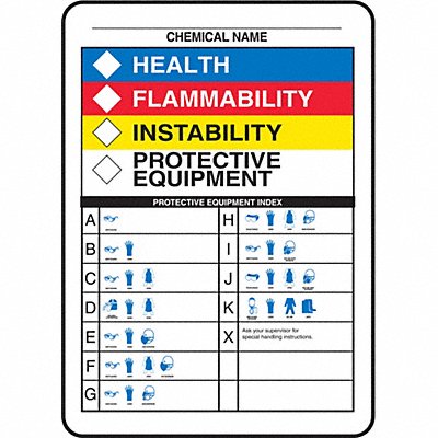 Chemical Label Plastic 10 in H