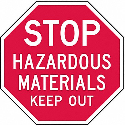 Rflct Hzrdous Mtrl Stop Sign 6x6in Alum