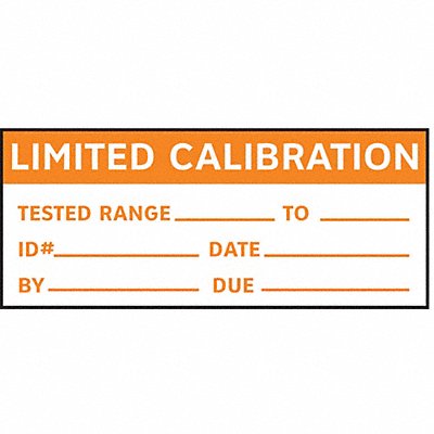 Calibration Label ENG Orange/White PK225