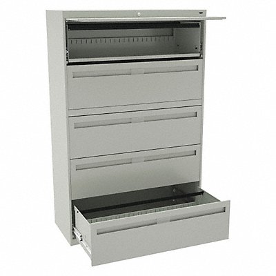 File Cabinet 42 in 5 Drawer Grey