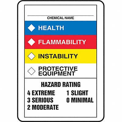 Chemical Label 10 in H Plastic