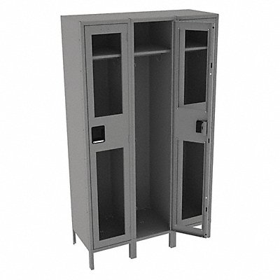 Wrdrb Lockr Clearview 3 Wide 1 Tier Gray