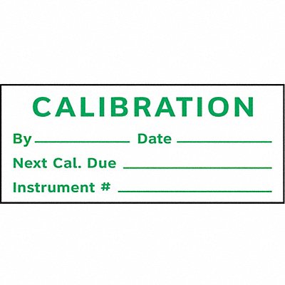 Calibration Label ENG Green/White PK350