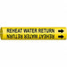 Pipe Marker Reheat Water Return 7/8in H