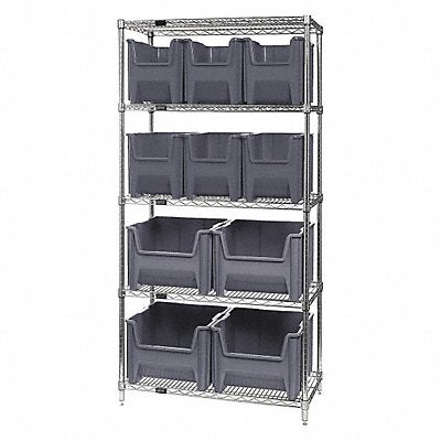 F1593 Bin Shlvng 18inx74inx36in Gray