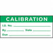 Calibration Label ENG Green/White PK350