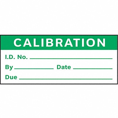 Calibration Label ENG Green/White PK350