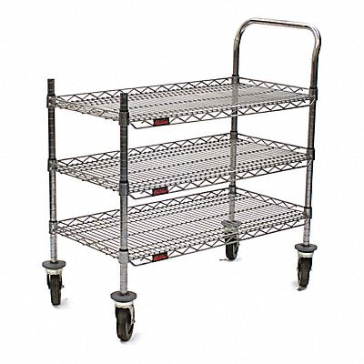 Wire Shelving Mobile 40 H Chrome