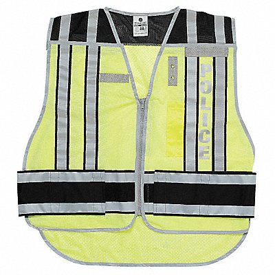 E7855 Safety Vest Hi Vis Green Police M/XL