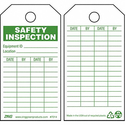 Saf Inspection Tag 5-3/4 x 3 In PK10