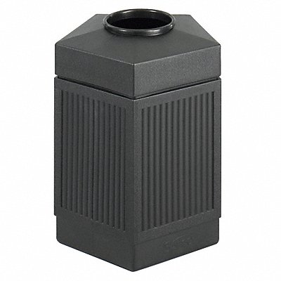 Trash Can 30 gal Black Plastic