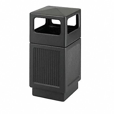 Trash Can 38 gal Black Plastic