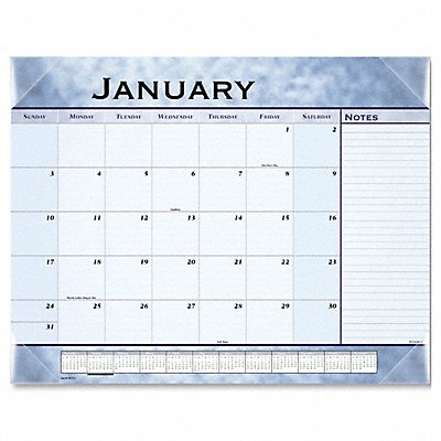 Desk Calendar Monthly 22 x17 Blue