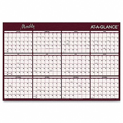 Horizontal Erasable WallCalendar 32 X48 