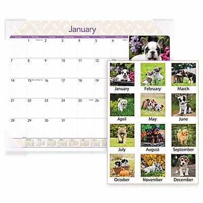 Monthly Desk Calendar Puppies