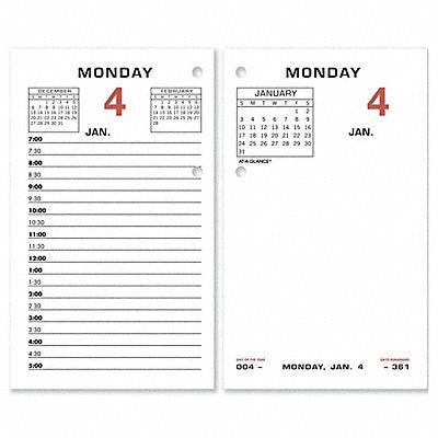 Desk Calendar Refill Daily 3-1/2x6 White