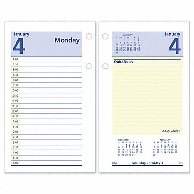 Desk Calendar Refill Daily 3-1/2x6 White