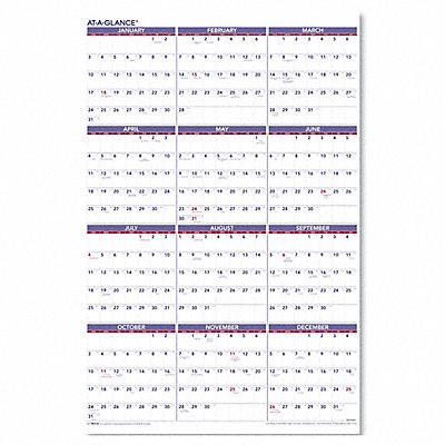 Wall Calendar Yearly 24 x 36 In