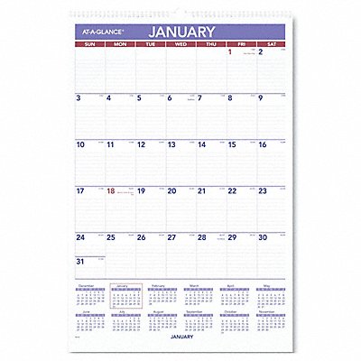 Wall Calendar Monthly 15-1/2 x 22-3/4 In