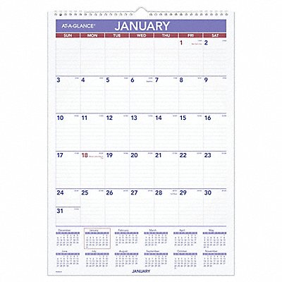 Laminated Wall Calendar 12x17 In.