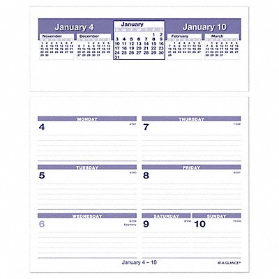 Desk Calendar Refill Wkly 5-5/8x7 White