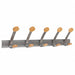 Coat Rack 5 Hook Wood/Steel