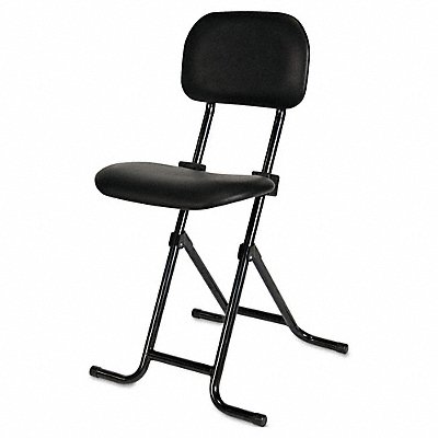 Height-Adjustable Folding Stool Black