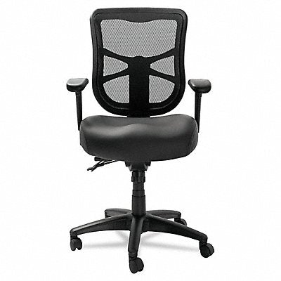 Desk Chair Leather Black 18-22 Seat Ht