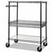 Three Tier Wire Rolling Cart 34x18x40 