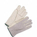 Leather Gloves Shirred Slip-On Cuff M