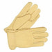 Leather Gloves Shirred Slip-On Cuff M