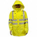 Rain Jacket Reflctve Striping Zipprd 2X