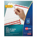 Label Dividers 8 Tab PK25