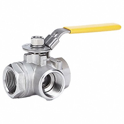 SS Ball Valve 3-Way FNPT x FNPT 2 in