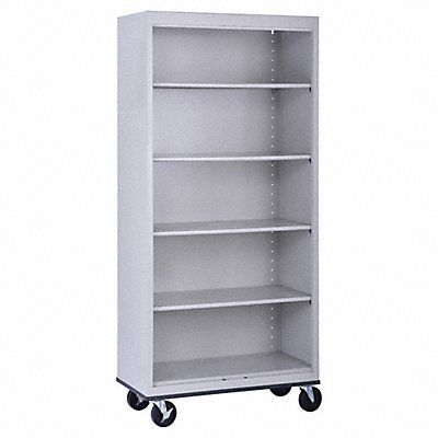 Mobile Bookcase 5 Shelf Dove Gray 78x36