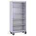 Mobile Bookcase 5 Shelf Dove Gray 78x36