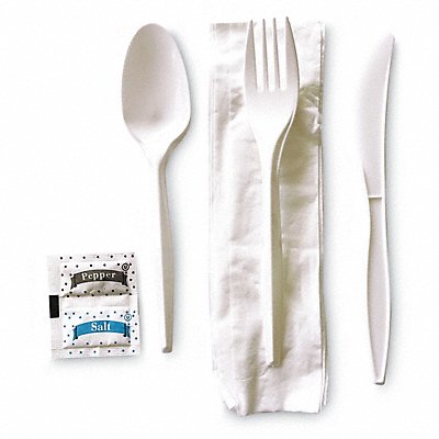 Disp Cutlery Set White Med Weight PK250