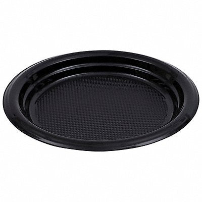 Disp Plastic Plate 6 in Black PK1000