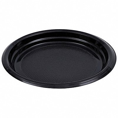 Disp Plastic Plate 9 in Black PK500