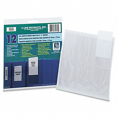 Binder Label Holders Self-Adhesive PK12