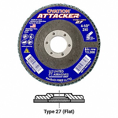 Arbor Mount Flap Disc 4-1/2in 120 Fine