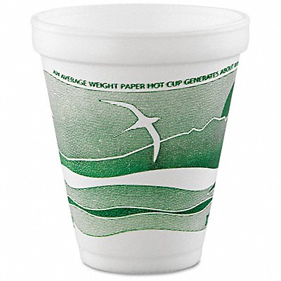 Disp Hot/Cold Cup 12 oz WH/GRN PK1000