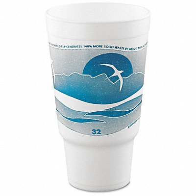 Disp Hot/Cold Cup 32 oz White/Teal PK400