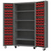 Heavy Duty Mobile Bin Cabinet Red