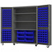 Heavy Duty Mobile Bin Cabinet Blue