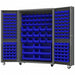 Heavy Duty Mobile Bin Cabinet Blue